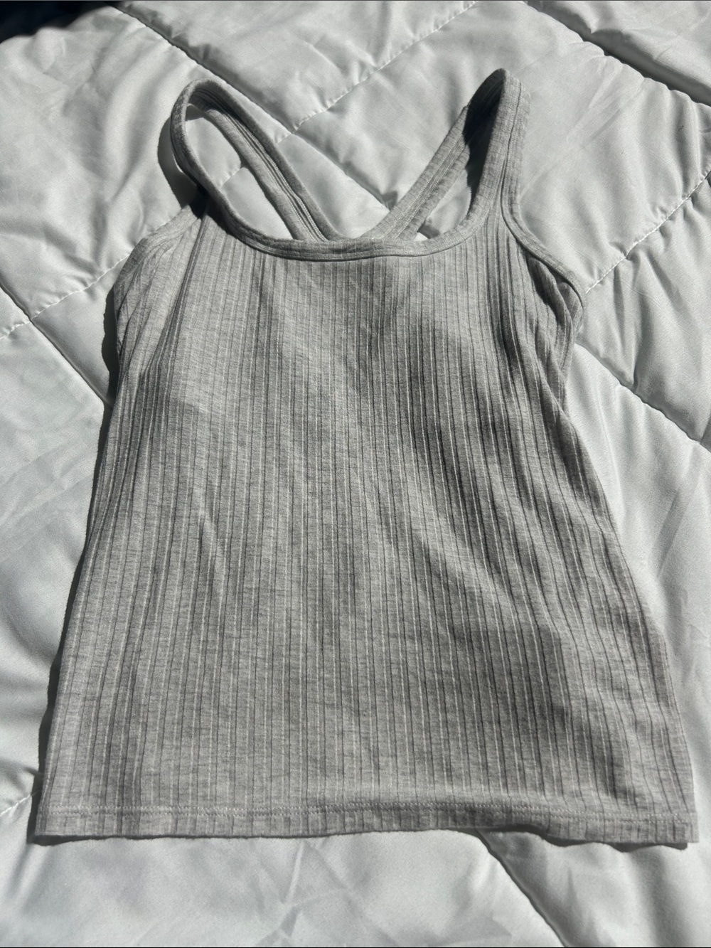 Vuori Grey Ribbed Tank Top